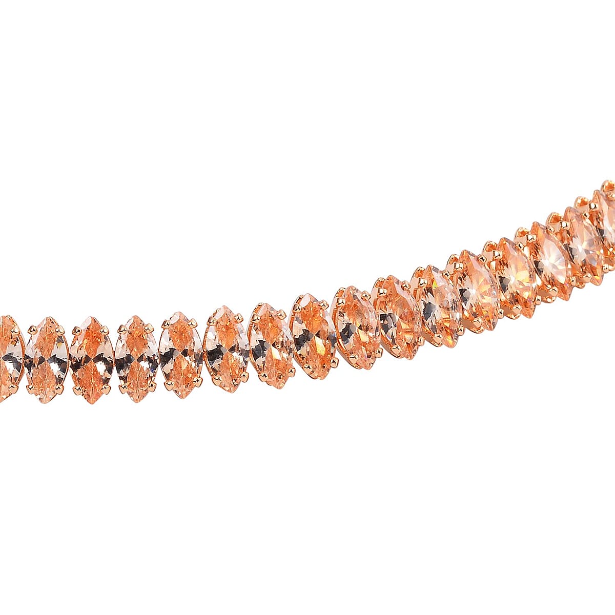 Simulated Champagne Diamond Choker Necklace 15-16 Inches in Goldtone 35.00 ctw image number 3