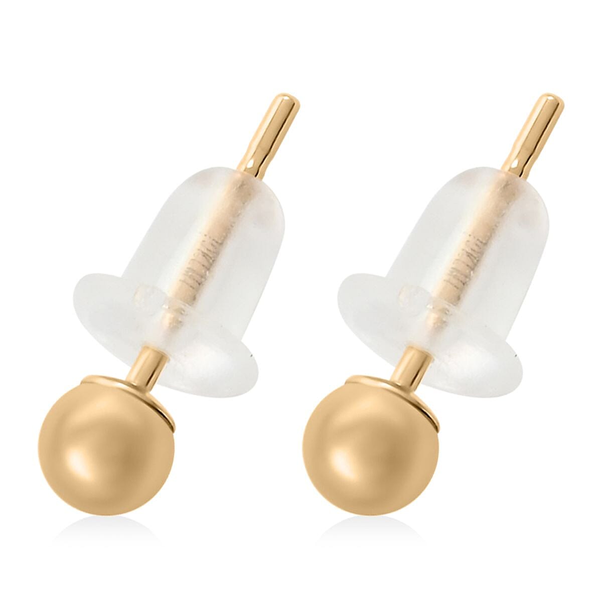10K Yellow Gold 3mm Ball Stud Earrings image number 3
