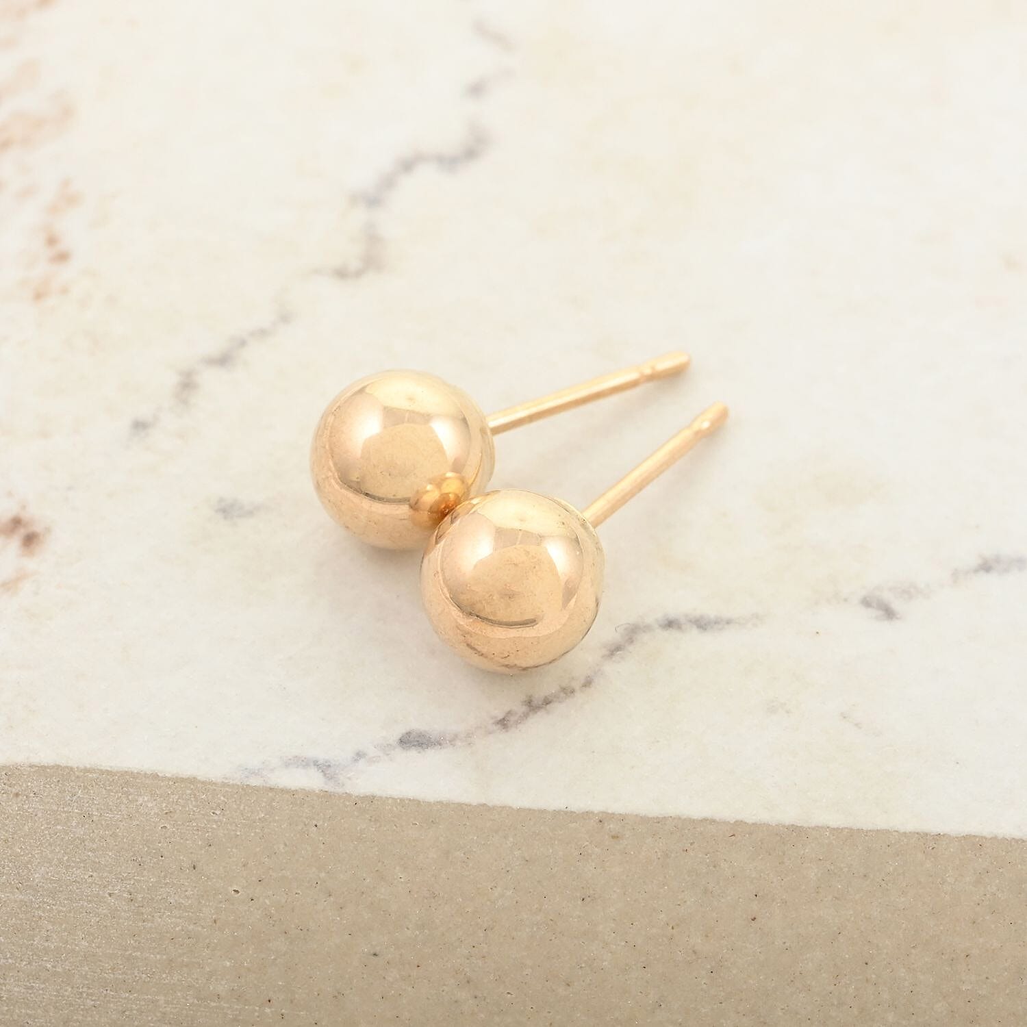 10K Yellow Gold 5mm Ball Stud Earrings