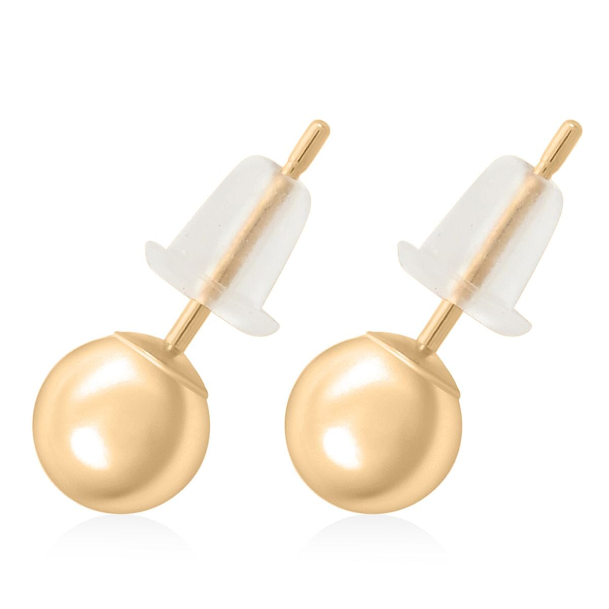 10K Yellow Gold 5mm Ball Stud Earrings image number 3
