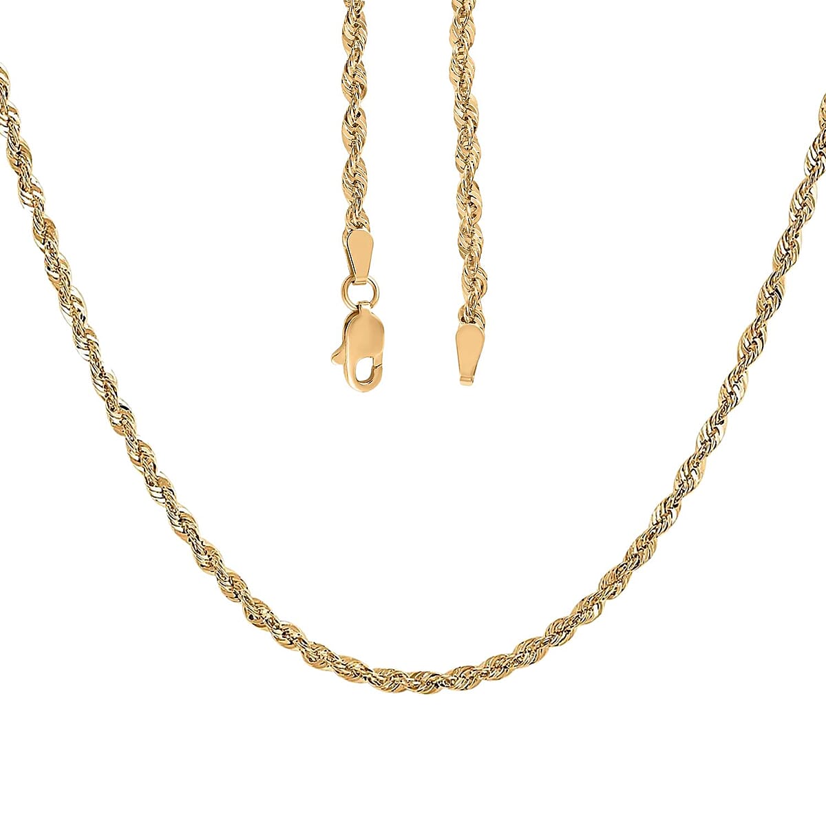 14K Yellow Gold 3mm Rope Chain Necklace 24 Inches 5.9 Grams image number 3