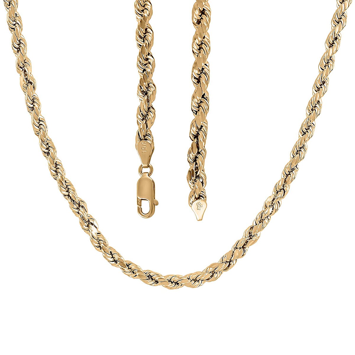10K Yellow Gold 6mm Rope Chain Necklace 24 Inches 12.6 Grams image number 3