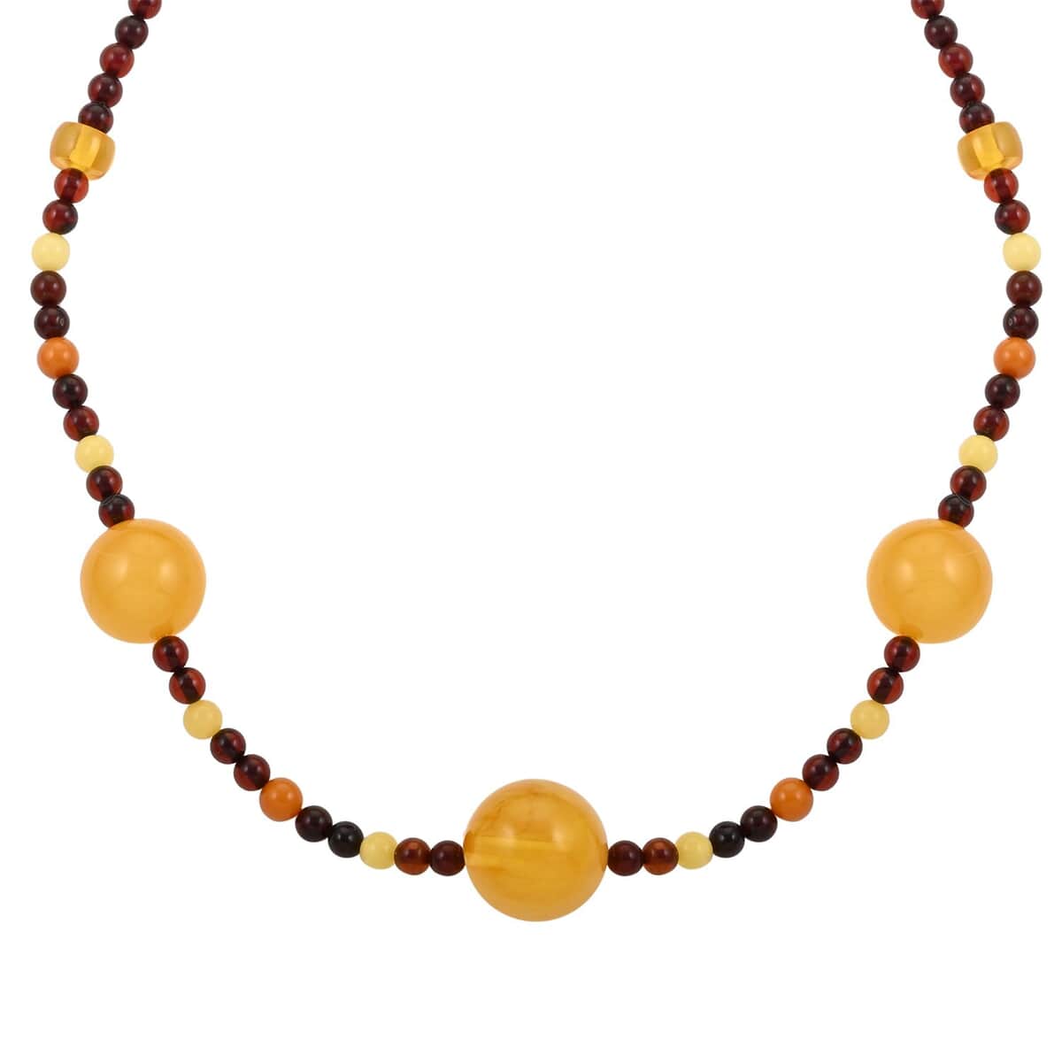 Multi Color Amber Necklace (25 Inches) in Sterling Silver image number 2