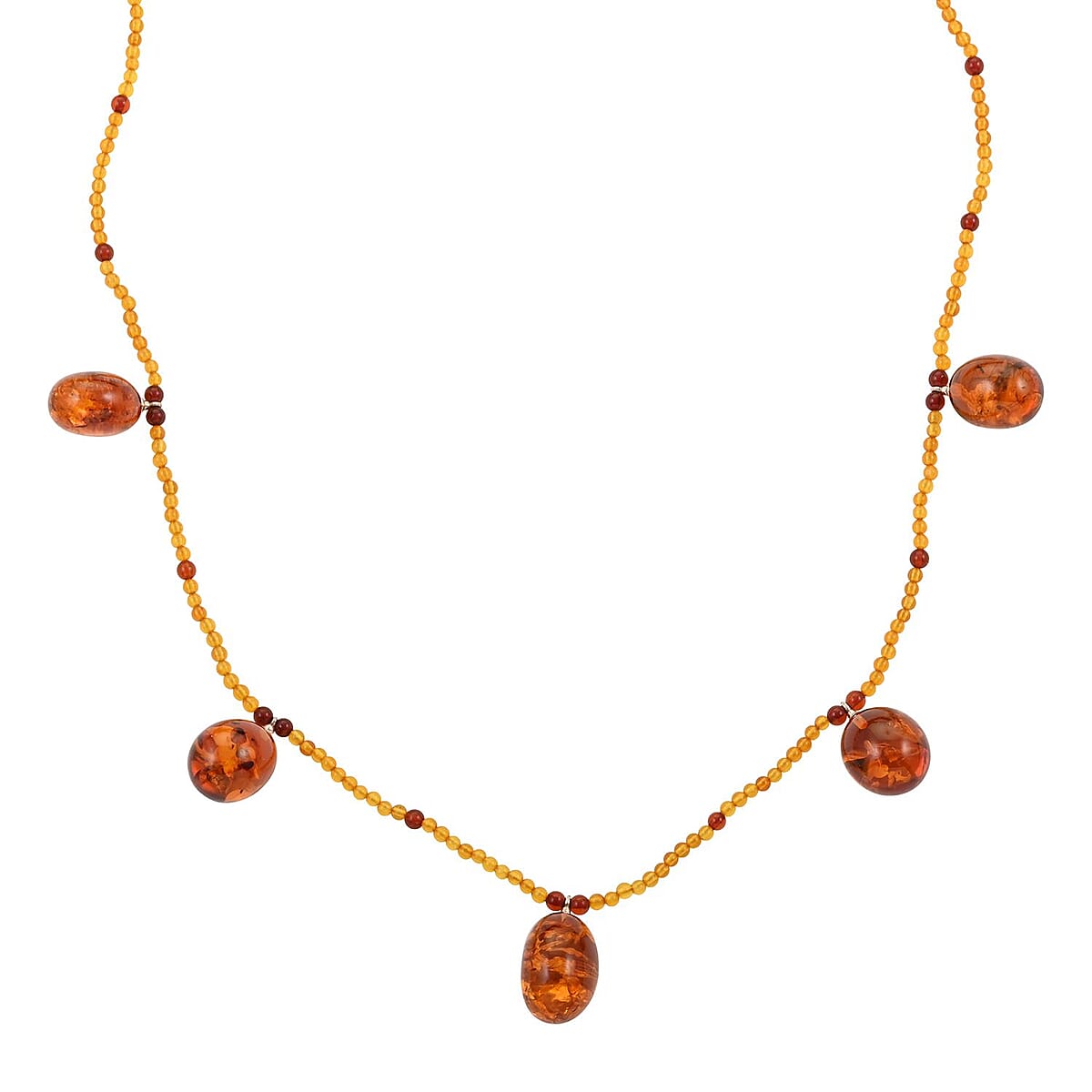 Multi Color Amber Necklace 22 Inches in Sterling Silver image number 2