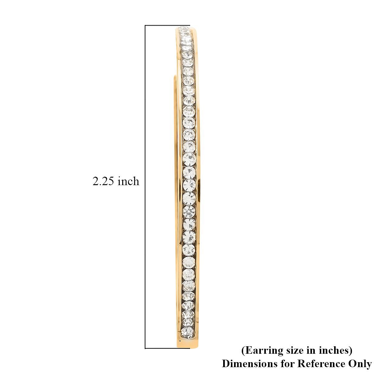 Austrian Crystal Earrings in ION Plated Yellow Gold Stainless Steel image number 4