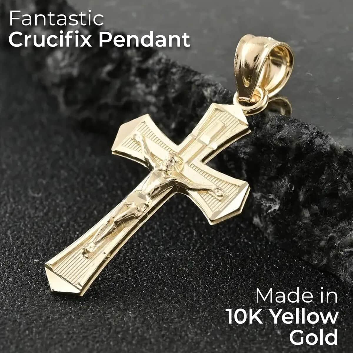 Crucifix Pendant, Cross Pendant, 10K Yellow Gold Pendant, Gold Jewelry, Gold Cross Pendant 0.70 Grams image number 1