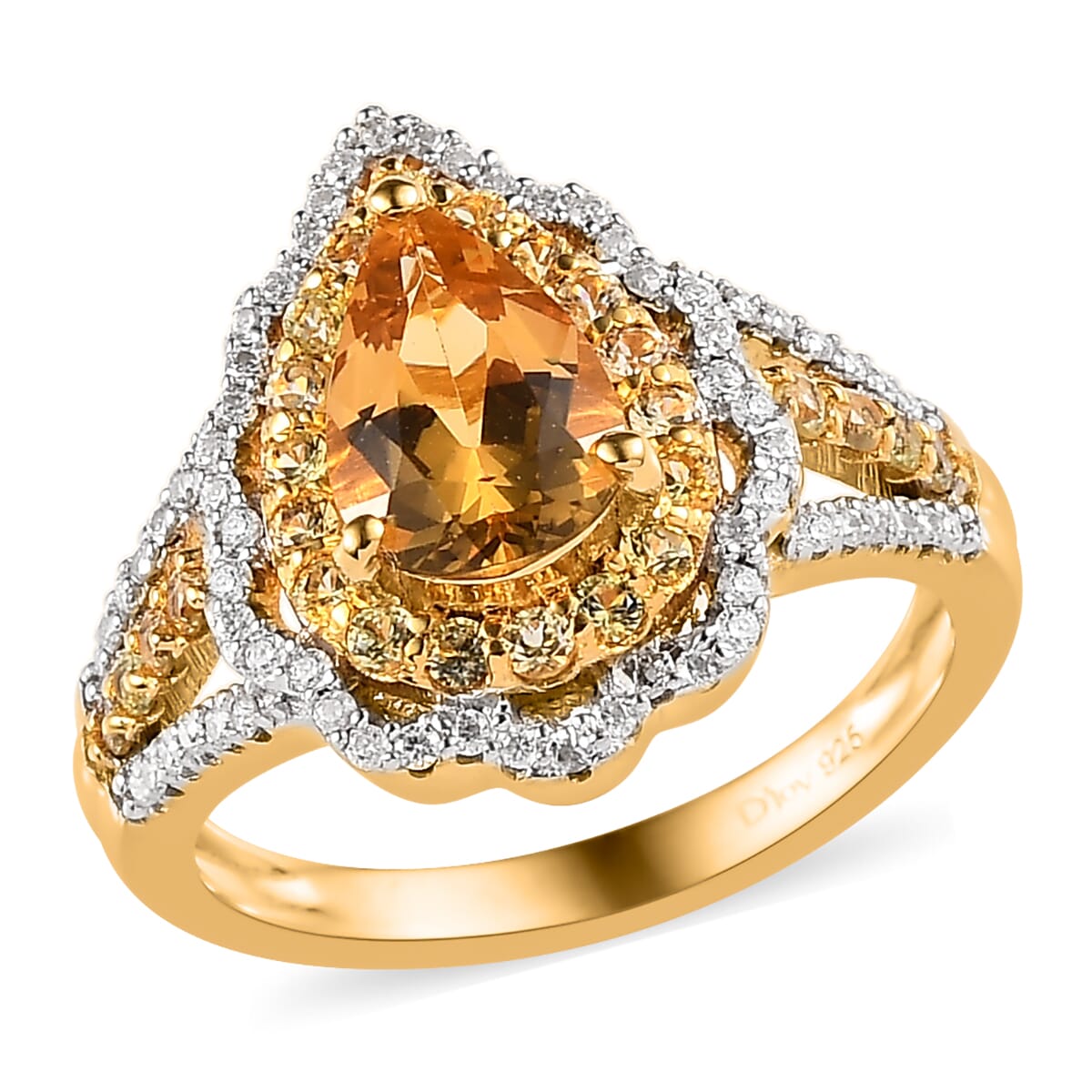 Premium Brazilian Heliodor and Multi Gemstone Ring in Vermeil Yellow Gold Over Sterling Silver 1.75 ctw image number 0