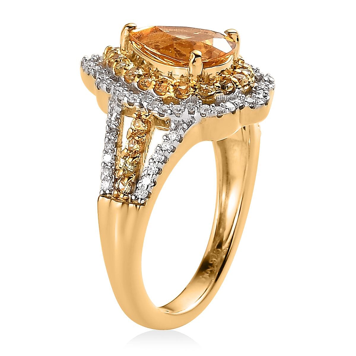 Premium Brazilian Heliodor and Multi Gemstone Ring in Vermeil Yellow Gold Over Sterling Silver (Size 7.0) 1.75 ctw image number 3