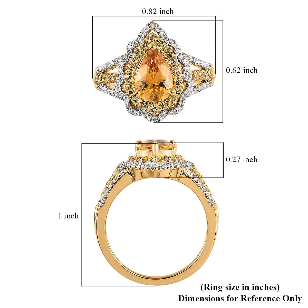 Premium Brazilian Heliodor and Multi Gemstone Ring in Vermeil Yellow Gold Over Sterling Silver (Size 7.0) 1.75 ctw image number 5