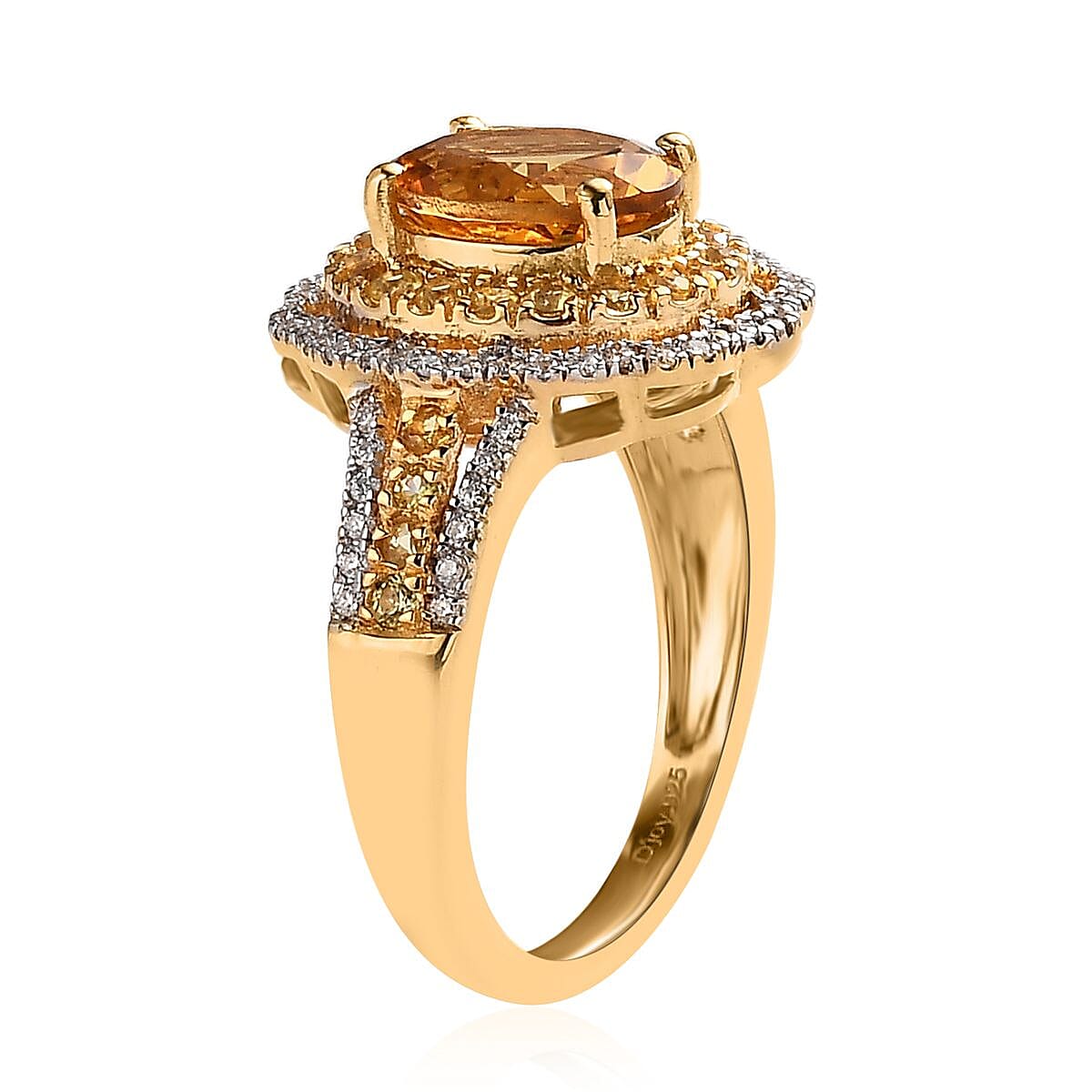 Premium Brazilian Heliodor and Multi Gemstone Ring in Vermeil Yellow Gold Over Sterling Silver (Size 6.0) 2.35 ctw image number 3