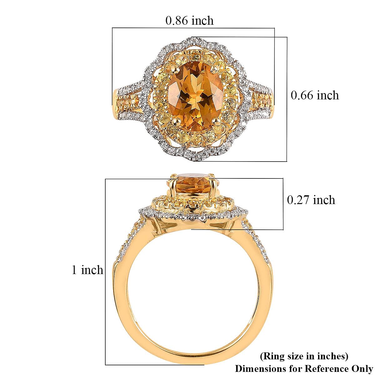 Premium Brazilian Heliodor and Multi Gemstone Ring in Vermeil Yellow Gold Over Sterling Silver (Size 6.0) 2.35 ctw image number 5