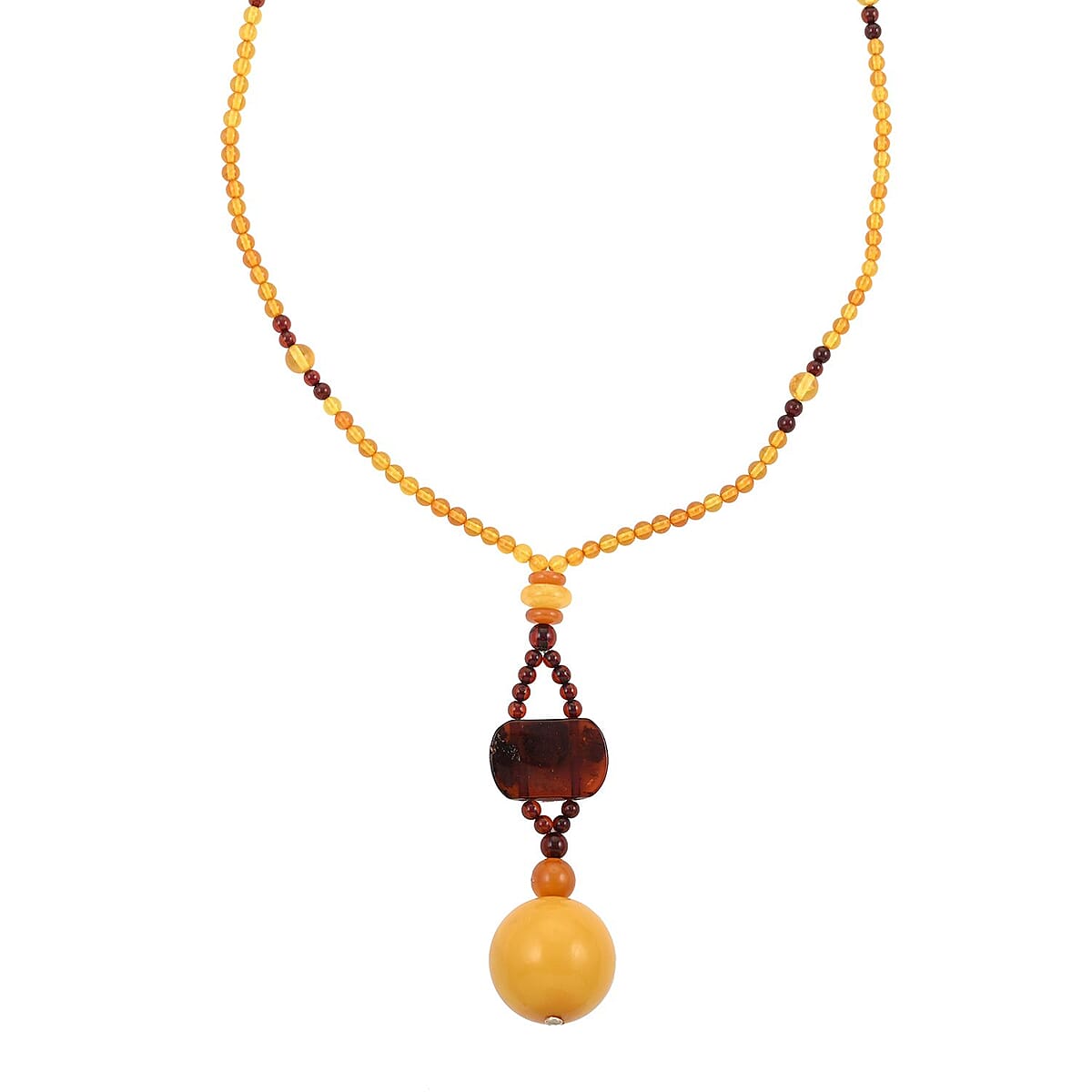 Multi Colored Amber Necklace 28 Inches in Sterling Silver image number 2