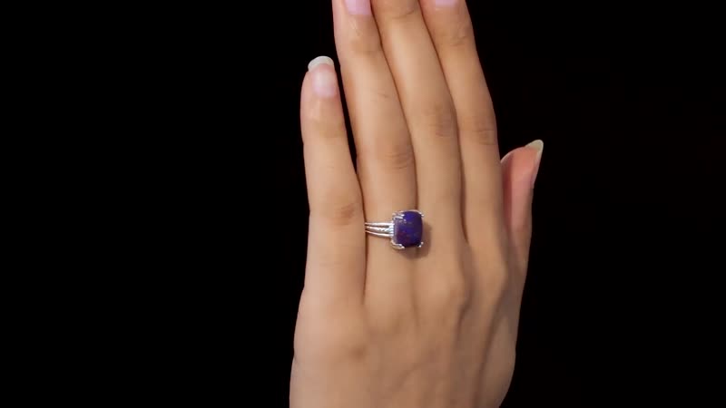 Mojave Purple Turquoise Solitaire Ring in Sterling Silver 3.50 ctw (Size 10.0) 4.25 ctw
