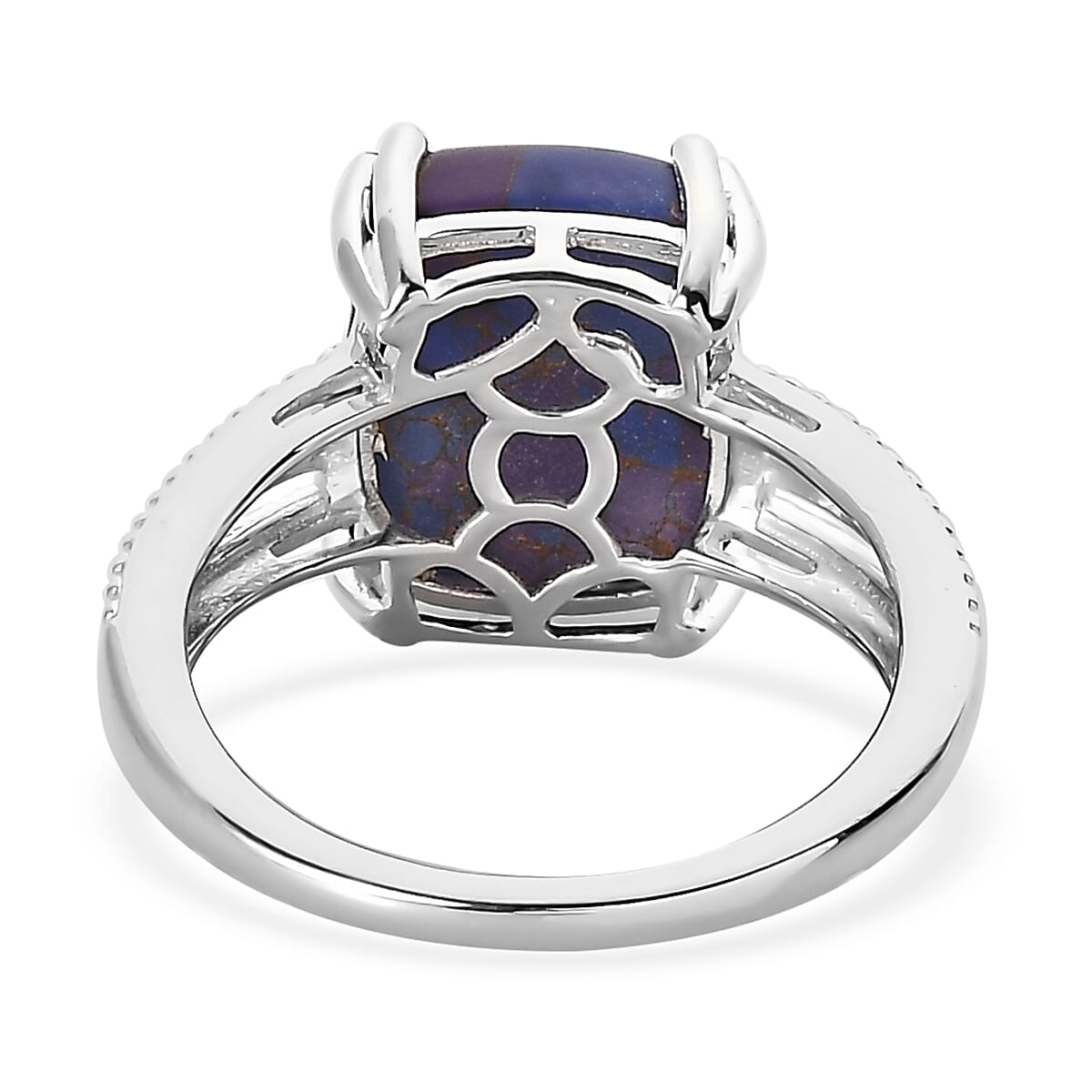 D'Joy Mojave Purple Turquoise Solitaire Ring in Sterling Silver (Size 10.0) 4.25 ctw