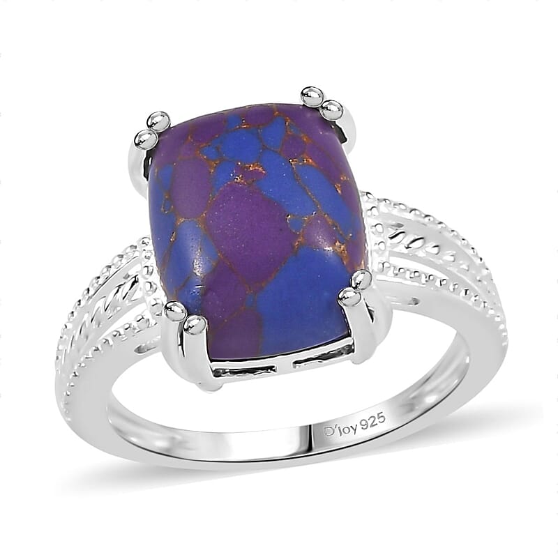 D'Joy Mojave Purple Turquoise 4.25 ctw Solitaire Ring in Sterling Silver (Size 11.0) 