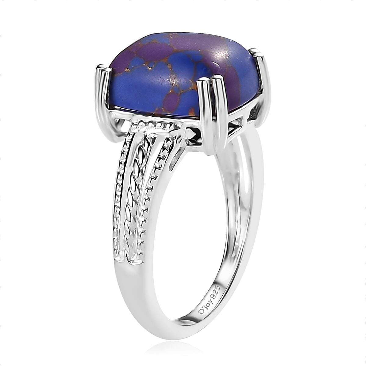 D'Joy Mojave Purple Turquoise 4.25 ctw Solitaire Ring in Sterling Silver (Size 11.0)  image number 5
