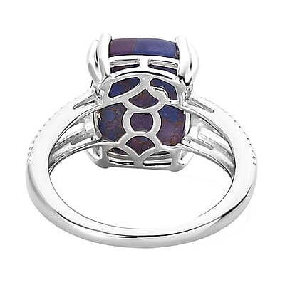 D'Joy Mojave Purple Turquoise 4.25 ctw Solitaire Ring in Sterling Silver (Size 11.0) 