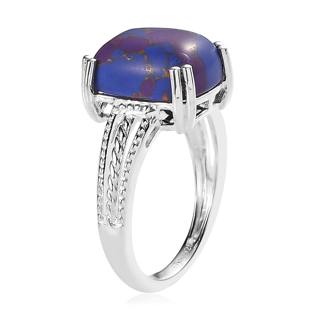 Mojave Purple Turquoise Solitaire Ring in Sterling Silver (Size 9.0) 4.25 ctw image number 5