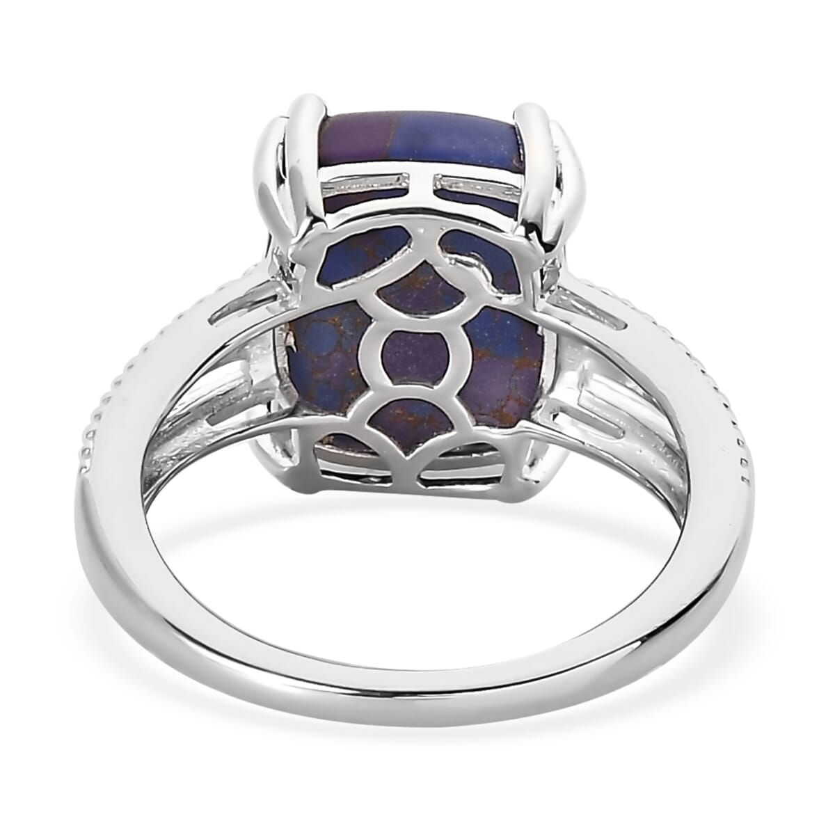 Mojave Purple Turquoise Solitaire Ring in Sterling Silver (Size 9.0) 4.25 ctw image number 6