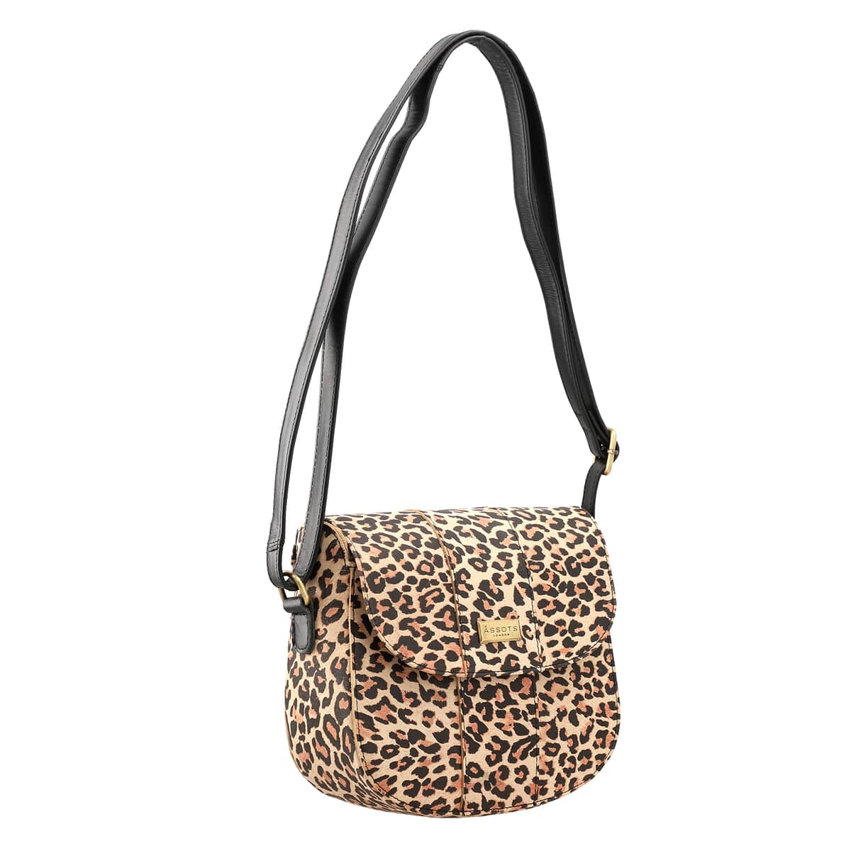 100% Genuine Leather Leopard Print Crossbody Sling Bag Size: 8.66(L)x8.07(H)x3.13(W) Inches Color: Brown image number 4