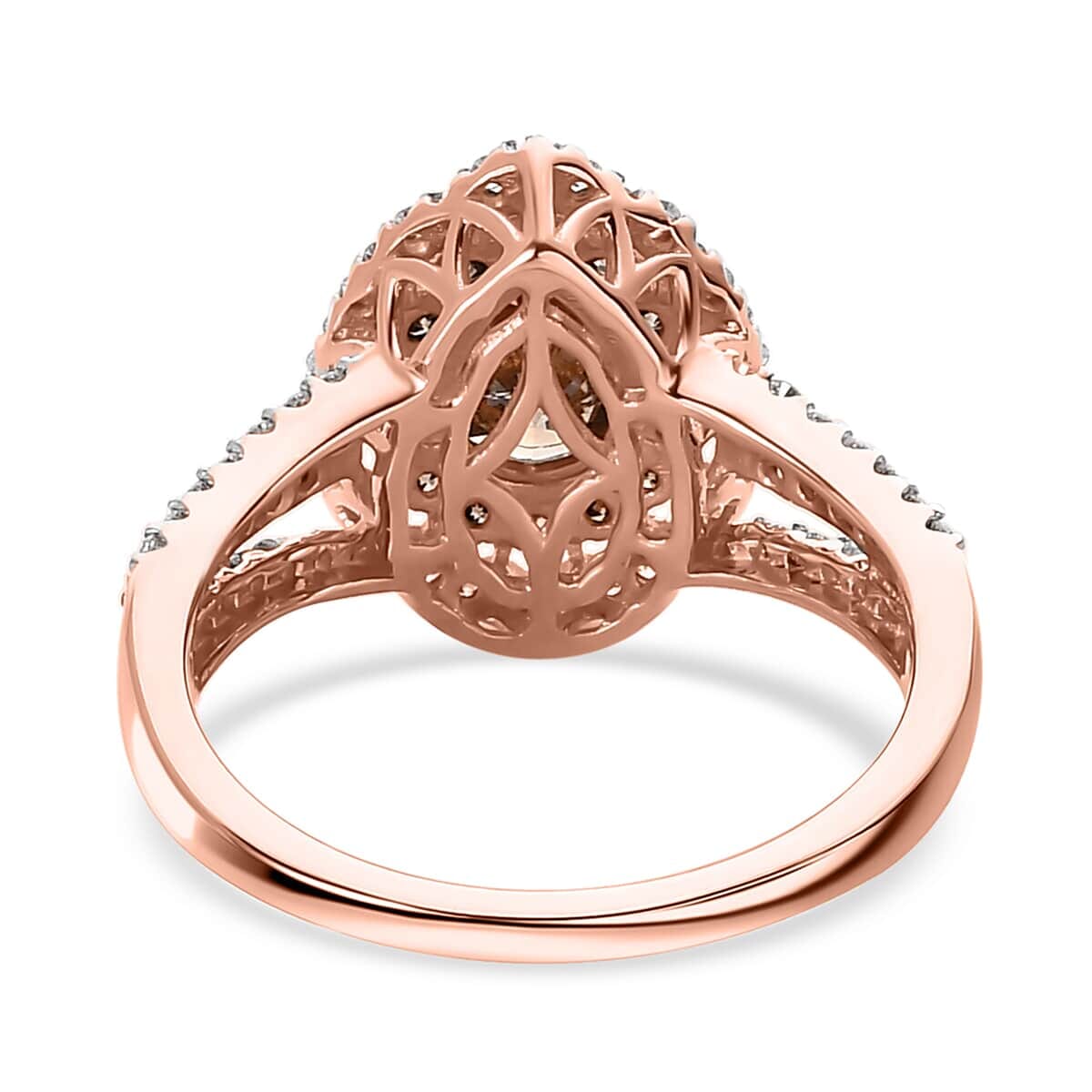 Luxoro 14K Rose Gold I1-I2 Natural Champagne and White Diamond Double Halo Ring (Size 8.0) 4.30 Grams 2.00 ctw image number 4