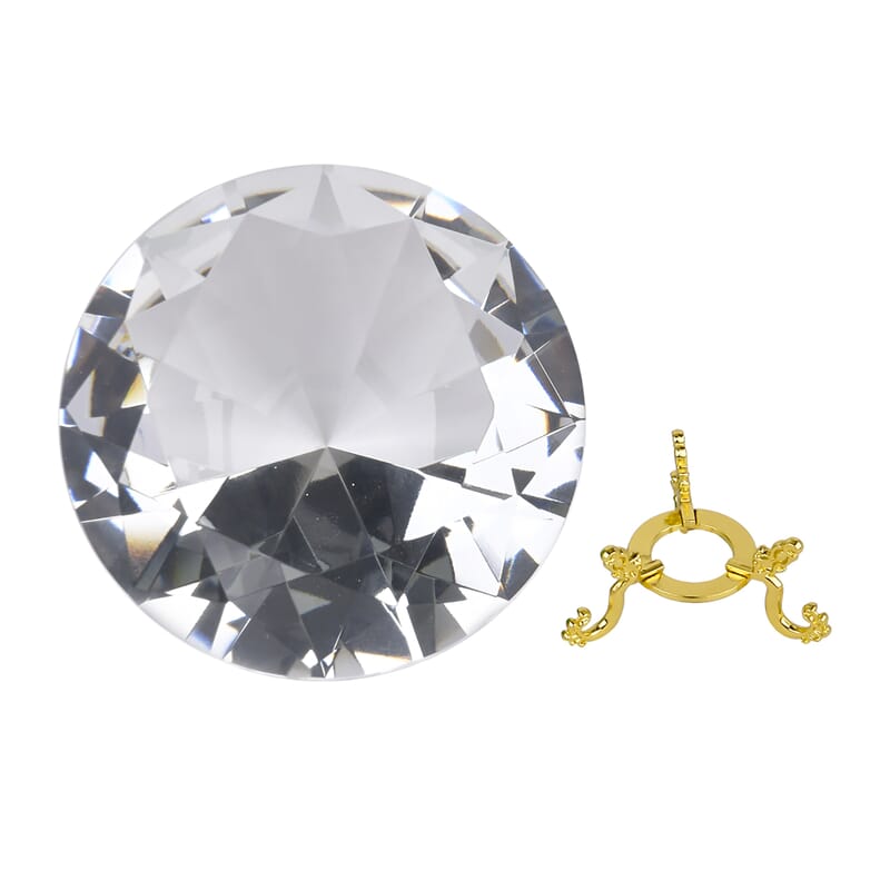 Transparent Decorative Diamond Shaped Crystal with Stand
