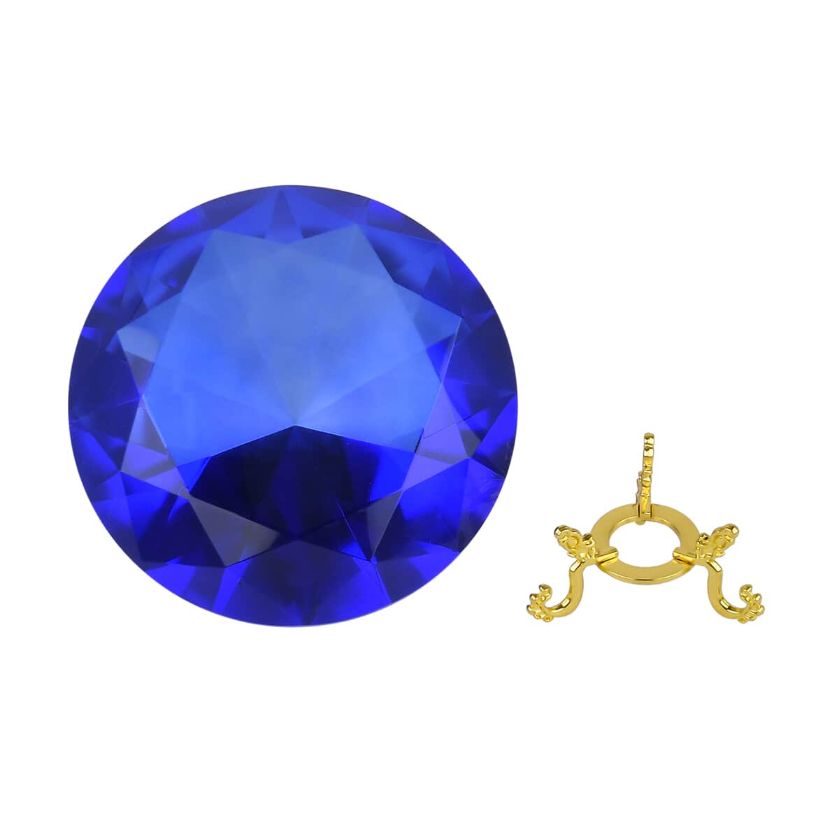 Blue Decorative Diamond Shaped Crystal with Stand image number 0