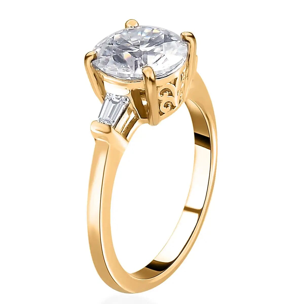 Moissanite Ring in Vermeil Yellow Gold Over Sterling Silver, Promise Rings (Size 6.0) 1.90 ctw image number 4