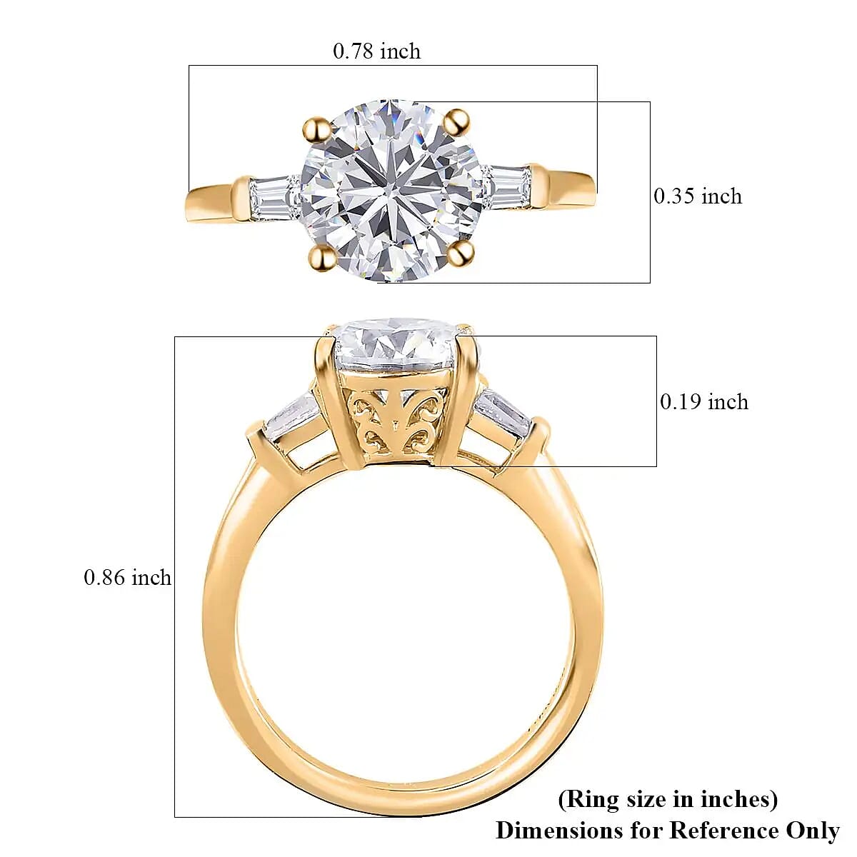 Moissanite Ring in Vermeil Yellow Gold Over Sterling Silver, Promise Rings (Size 6.0) 1.90 ctw image number 6