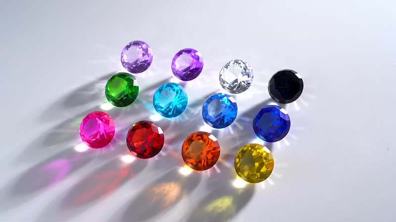 Multi Color 12pcs Decorative Crystal (1.18")