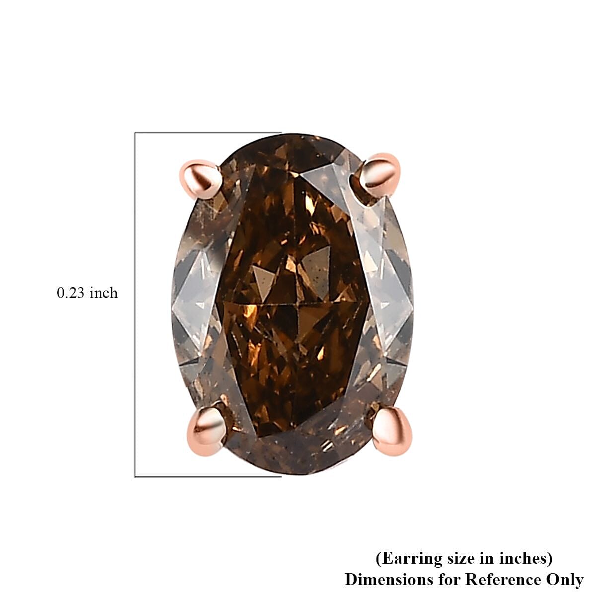 Luxoro 10K Rose Gold I1-I2 Natural Champagne Diamond Solitaire Stud Earrings 1.00 ctw