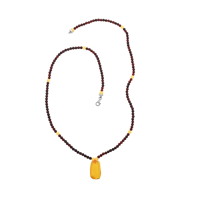 Multi Colored Amber Necklace 25 Inches