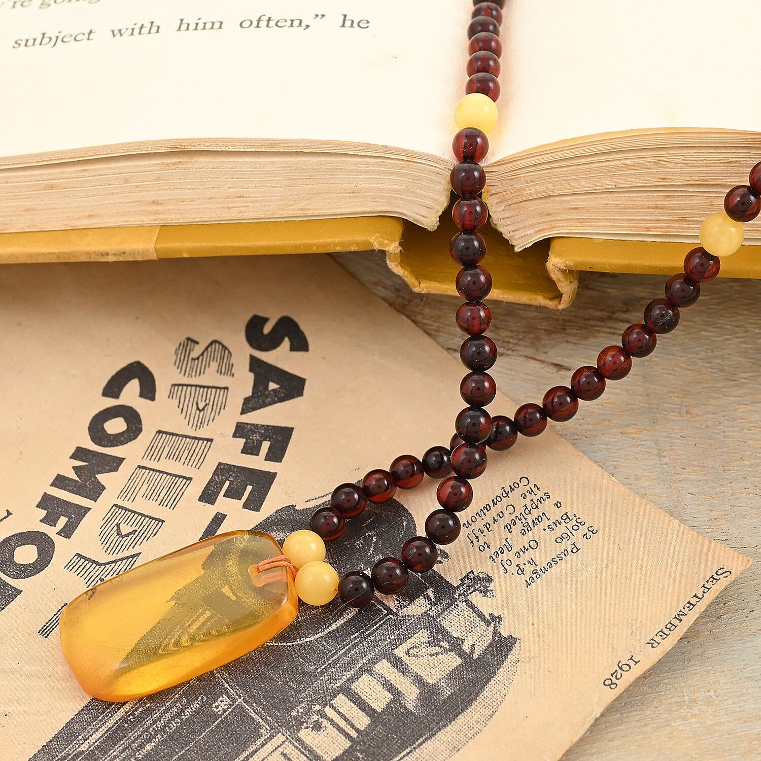 Multi Colored Amber Necklace 25 Inches