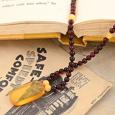Multi Colored Amber Necklace 25 Inches