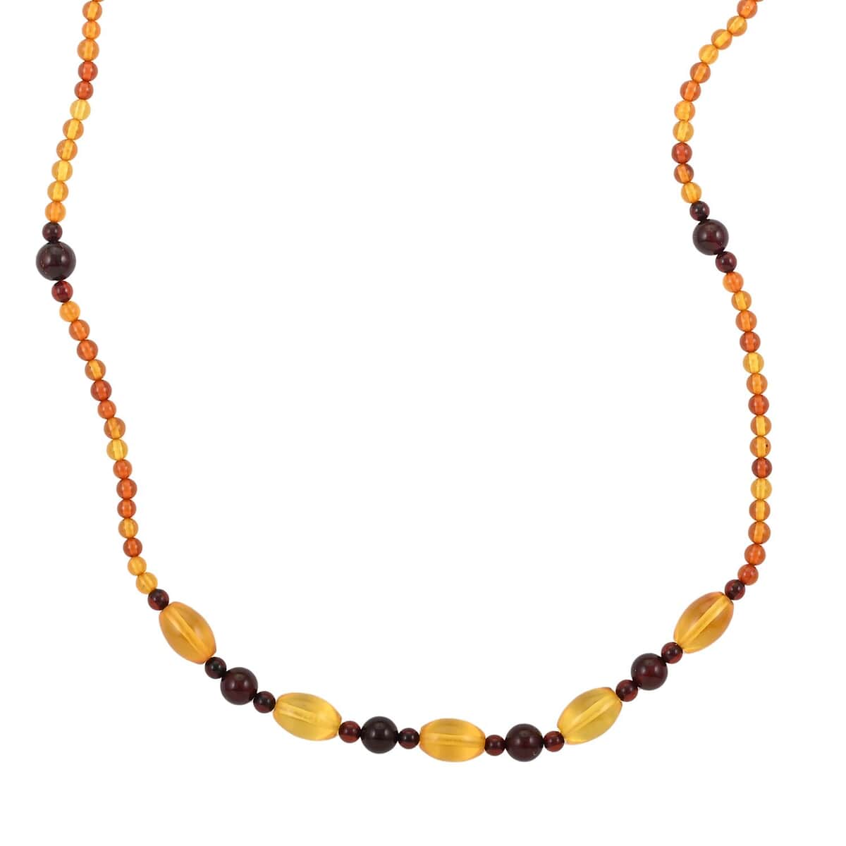 Multi Colored Amber Necklace 24 Inches in Sterling Silver image number 2