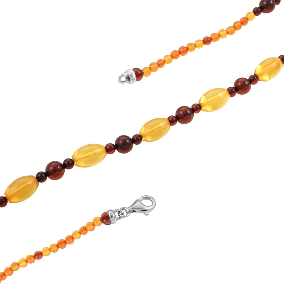 Multi Colored Amber Necklace 24 Inches in Sterling Silver image number 3