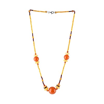 Multi Colored Amber Necklace 25 Inches