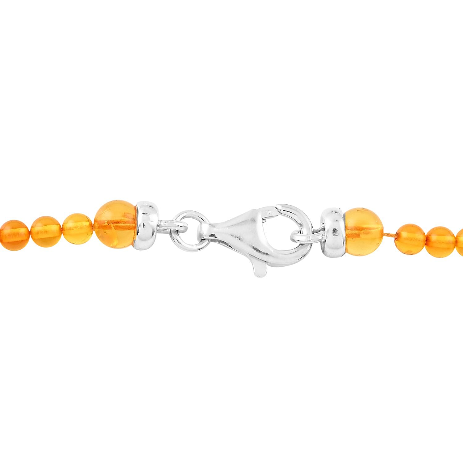 Multi Colored Amber Necklace 25 Inches in Sterling Silver