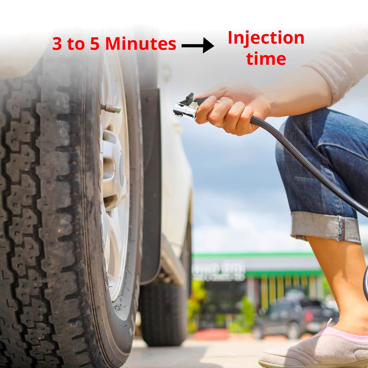 Red Small Portable Air Compressor Tire Inflator with Pressure Gauge Car Tire Pump image number 3
