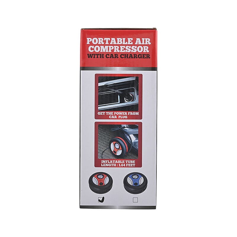 Dark Red Small Air Compressor Tire Inflator with Pressure Gauge Car Tire Pump