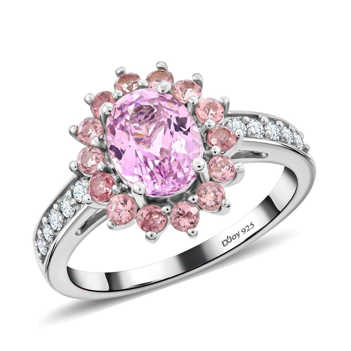 AAA Patroke Kunzite and Multi Gemstone Floral Ring in Platinum Over Sterling Silver (Size 10.0) 3.30 ctw image number 0
