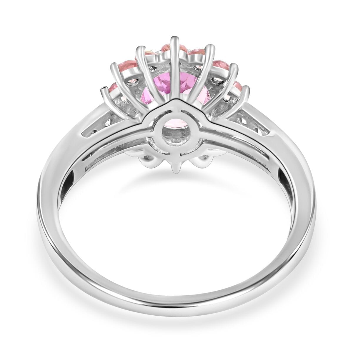 AAA Patroke Kunzite and Multi Gemstone Floral Ring in Platinum Over Sterling Silver (Size 10.0) 3.30 ctw image number 4