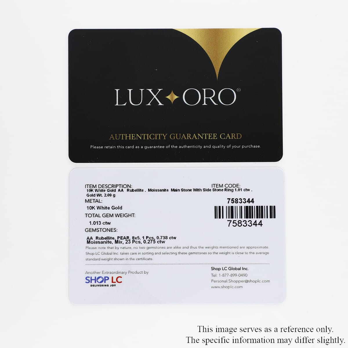 Luxoro 10K White Gold Premium Ouro Fino Rubellite, Moissanite Halo Ring (Size 6.0) 1.00 ctw image number 6