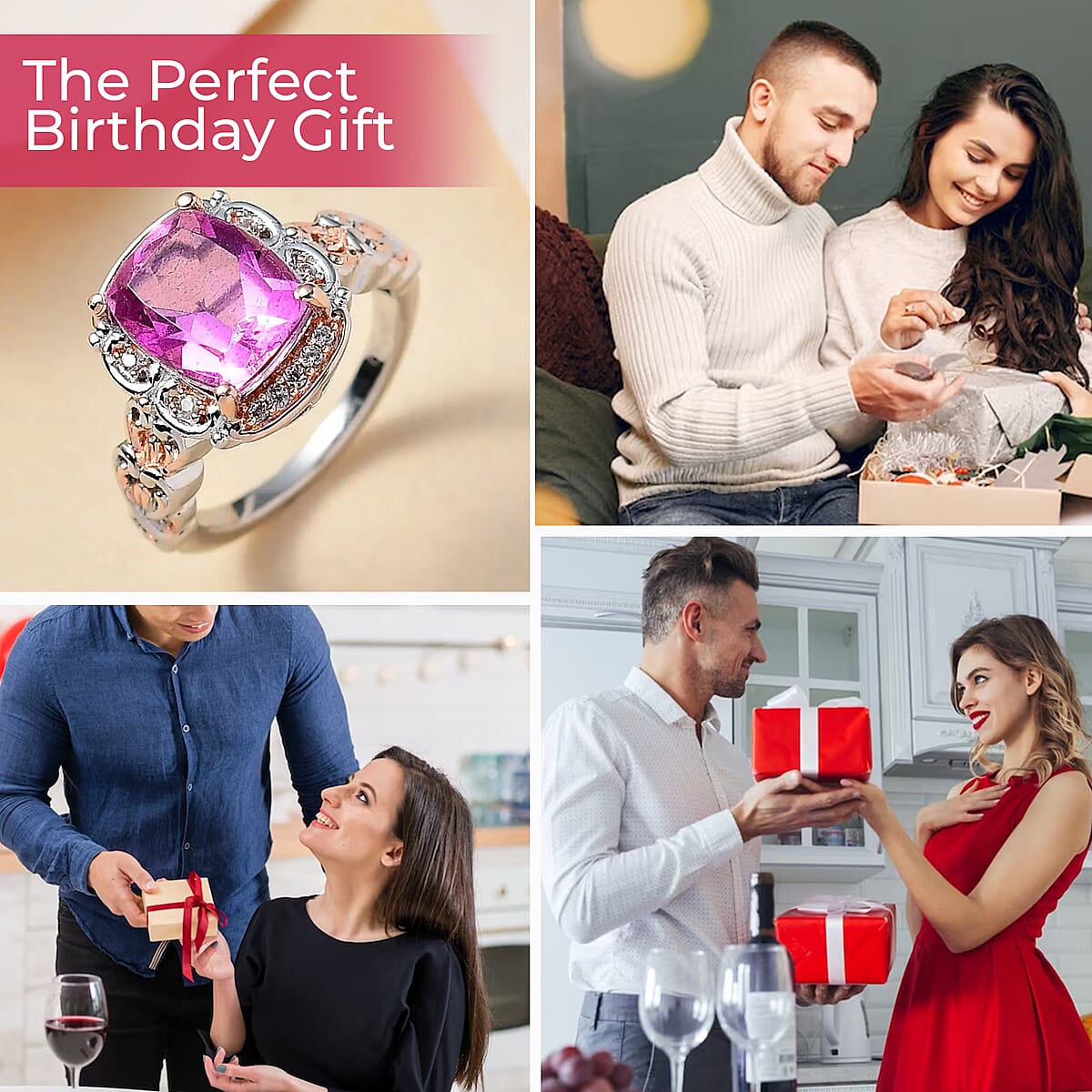 Radiant Orchid Quartz (Triplet) and White Zircon Ring in Vermeil RG and Platinum Over Sterling Silver (Size 7.0) 3.35 ctw image number 4