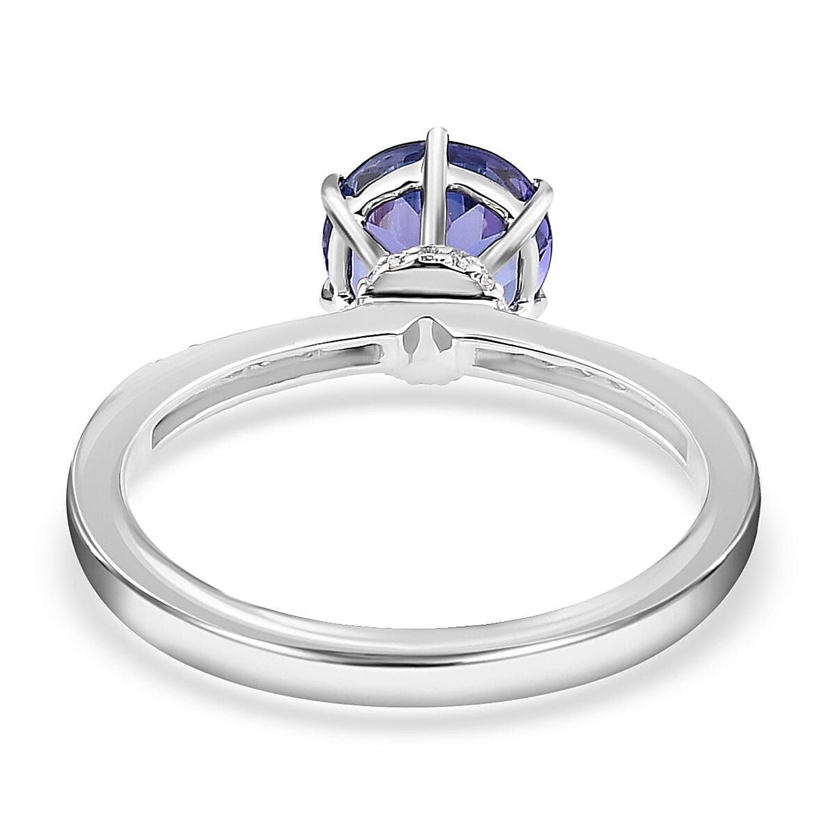 Rhapsody 950 Platinum AAAA Tanzanite and E-F VS2 Diamond Ring (Size 7.0) 4.50 Grams 2.05 ctw image number 4