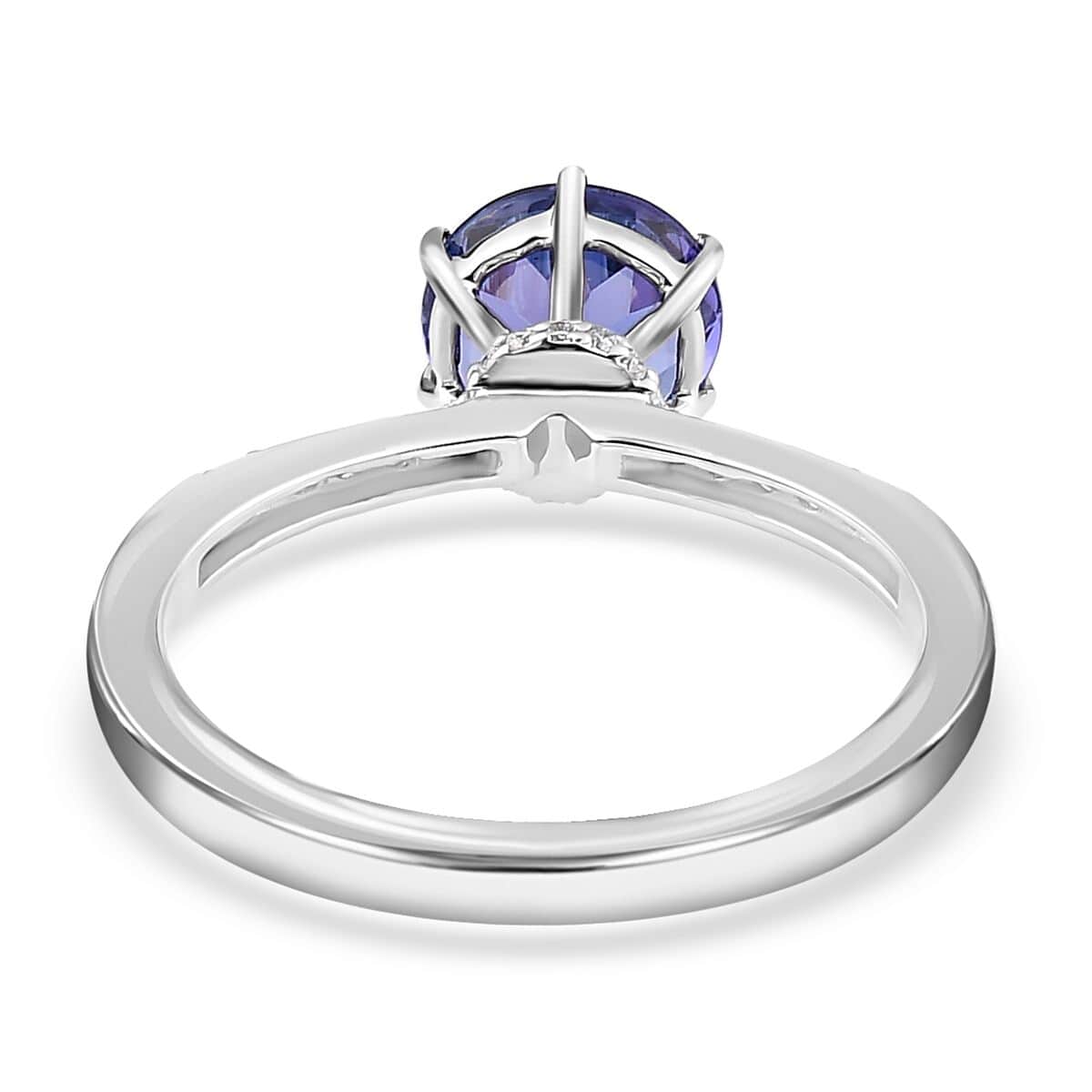 Rhapsody 950 Platinum AAAA Tanzanite and E-F VS2 Diamond Ring (Size 9.0) 4.50 Grams 2.05 ctw image number 4