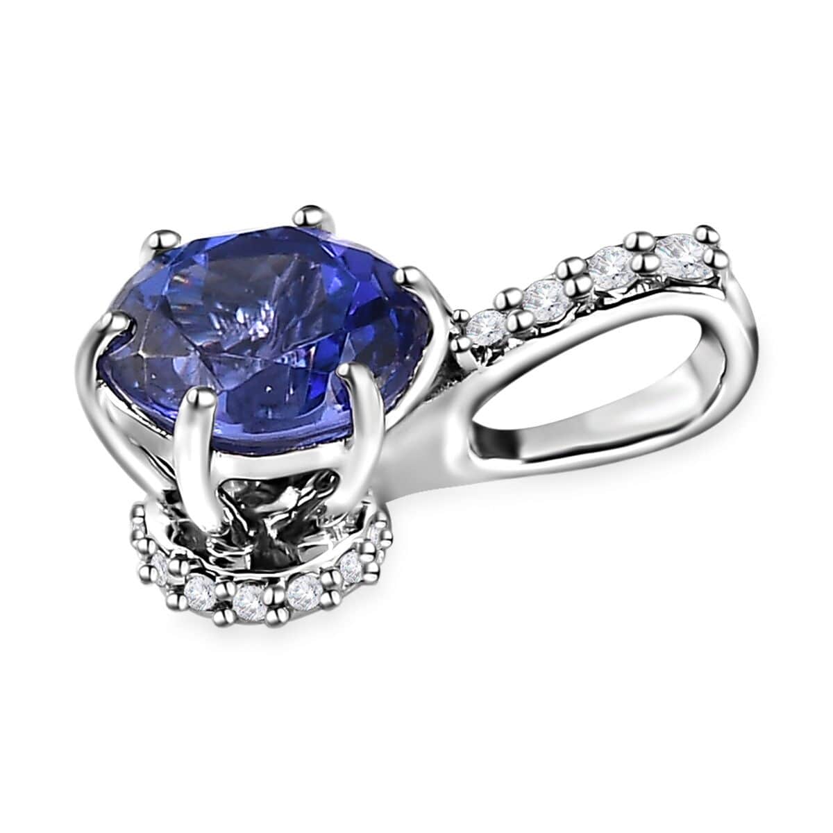 Rhapsody 950 Platinum AAAA Tanzanite and E-F VS2 Diamond Pendant 2.00 ctw image number 3