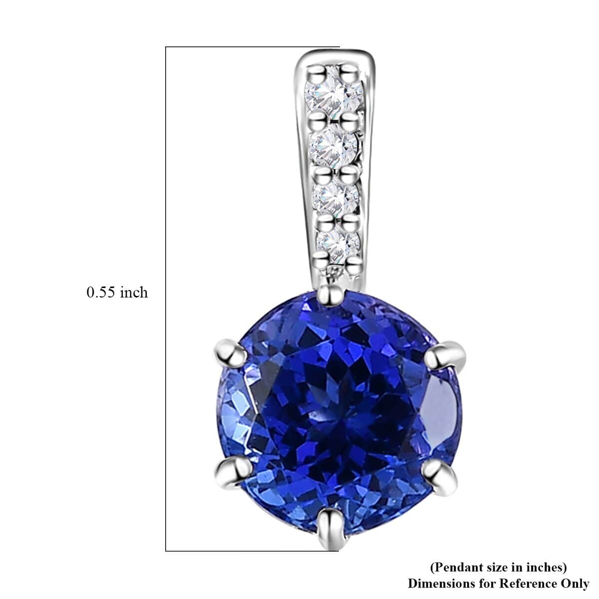 Rhapsody 950 Platinum AAAA Tanzanite and E-F VS2 Diamond Pendant 2.00 ctw image number 5