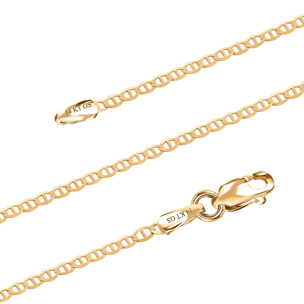 14K Yellow Gold 1.3mm Mariner Chain Necklace 18 Inches 1.10 Grams image number 2