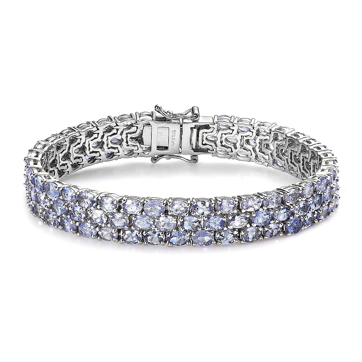 Karis Tanzanite Three-Row Bracelet in Platinum Bond (6.50 In) 18.65 ctw image number 0